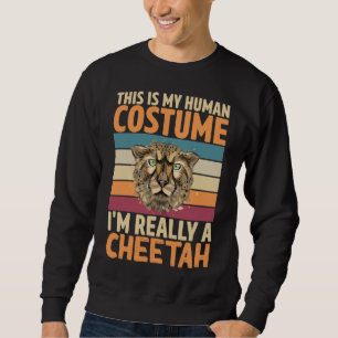 Funny Human Costume Cheetah Älskare Lång Ärmad Tröja