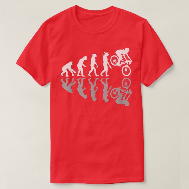 Funny Human Evolution Downhill Mountain Bike MTB B T Shirt (Design framsida)