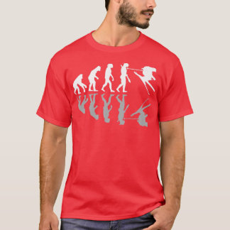 Funny Human Evolution Skiing Humor Ski Snowboard W T Shirt