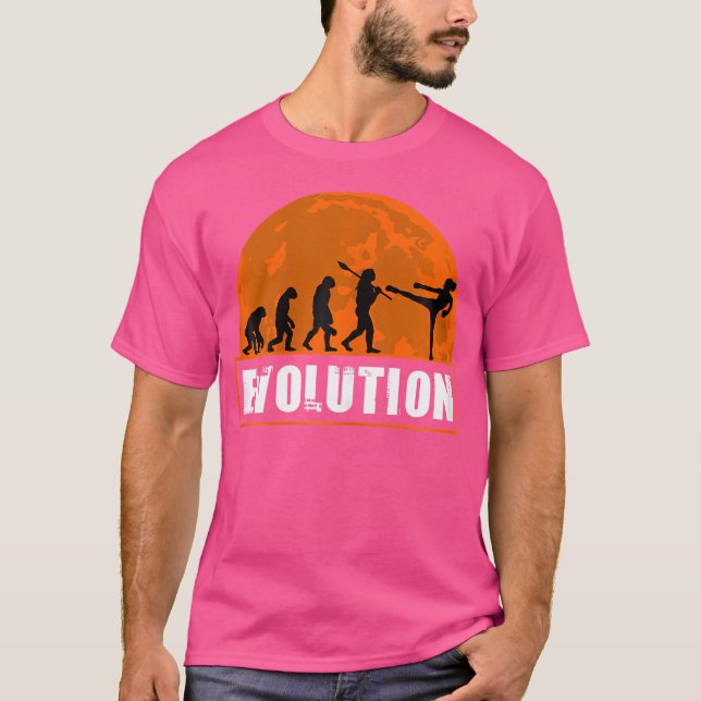 Funny Human Kickboxing Evolution Funny Evolution T Shirt (Framsida)