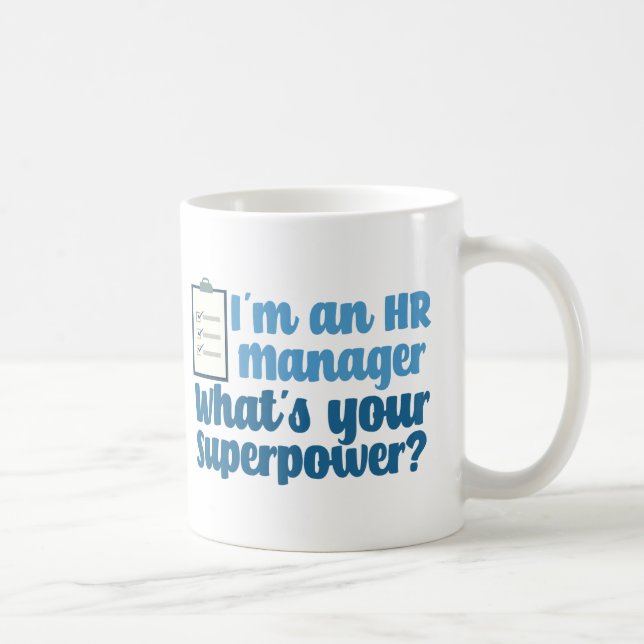 Funny Human Resources Manager Superhjälte HR Kaffemugg (Höger)