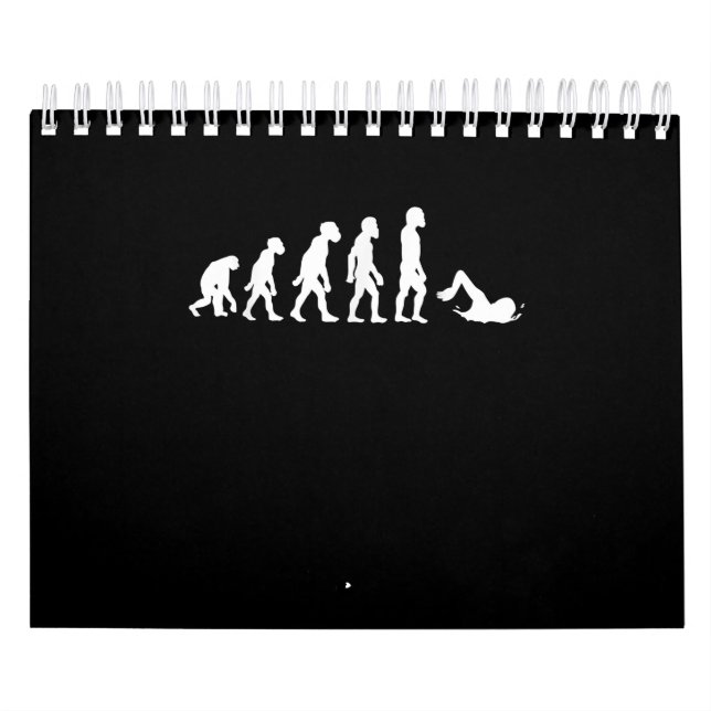 Funny human Swimming Evolution Swimmer-Simma Kalender (Omslag)