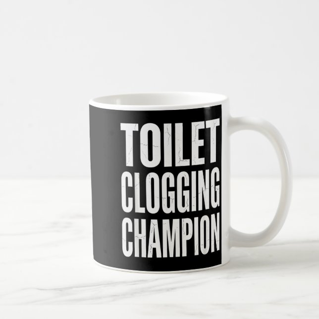 Funny Humor Bathroom Joke Toilet Clogging Chamon  Kaffemugg (Höger)