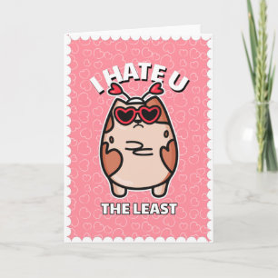 Funny Humor Cat Anti-Valentine Day Rosa Hearts Kort