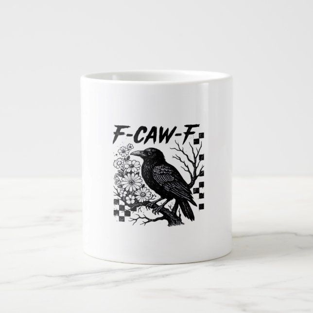 Funny Humor Crow Gothic F-Caw-F Essential Jumbo Mugg (Framsidan)