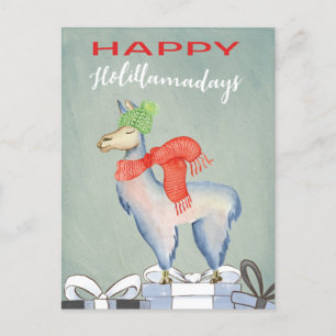 Funny Humor Cute Llama Helgdag Vykort