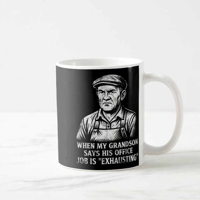 Funny Humor Grandpa Gift Father's Day Grandfather  Kaffemugg (Höger)