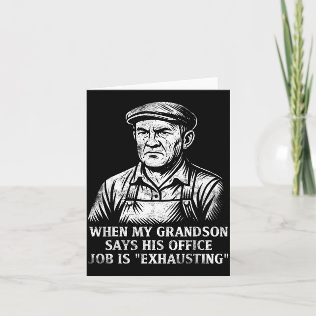 Funny Humor Grandpa Gift Father's Day Grandfather  Kort (Framsida)