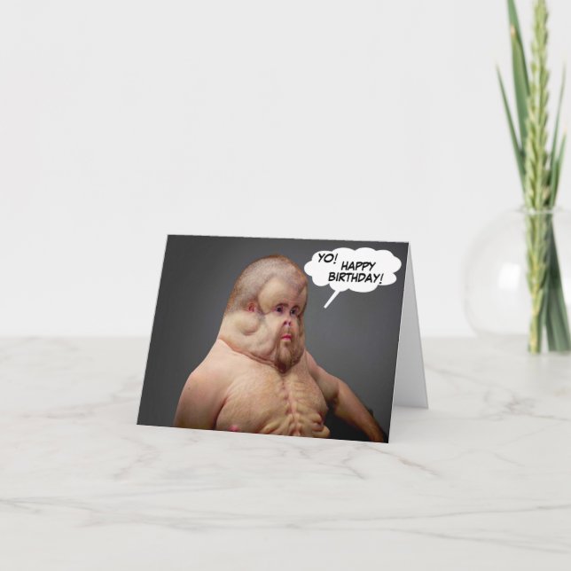 Funny Humor Guy WTF-födelsedagskort Kort (Framsida)