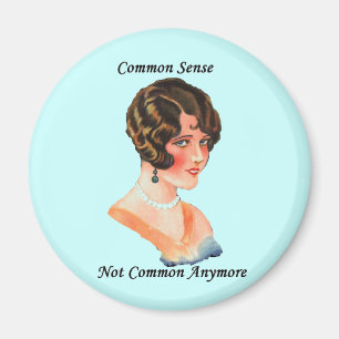 Funny Humor Retro Woman Common Sense Joke Magnet
