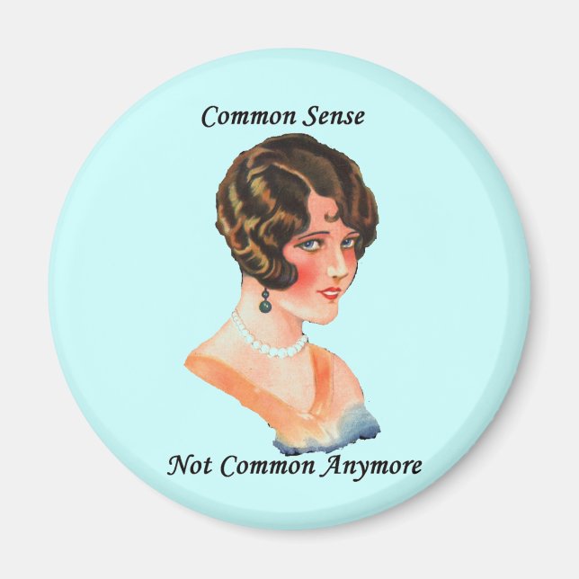 Funny Humor Retro Woman Common Sense Joke Magnet (Framsidan)