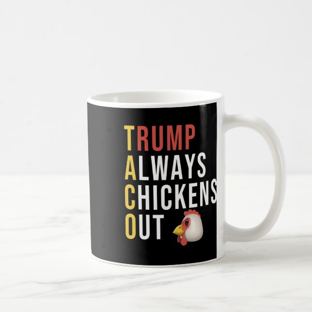 Funny Humor Taco Trump Always Chickens Out  Kaffemugg (Höger)
