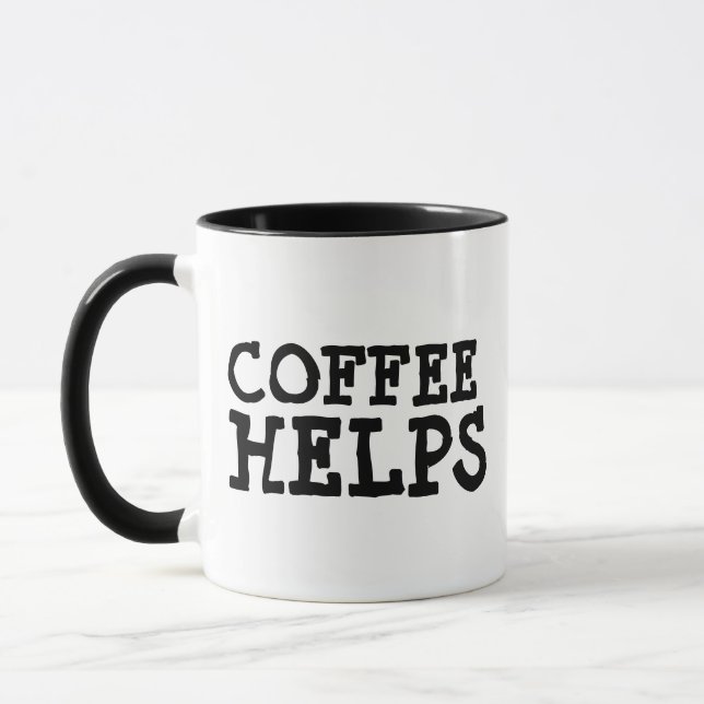 FUNNY HUMOR TRENDIG COFFEE HJÄLPER DRINKER MUGG (Vänster)