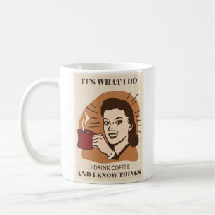 Funny Humor Vintage Retro Smart Woman Kaffemugg