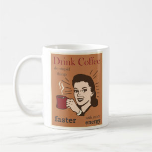 Funny Humor Vintage Retro Woman Kaffemugg