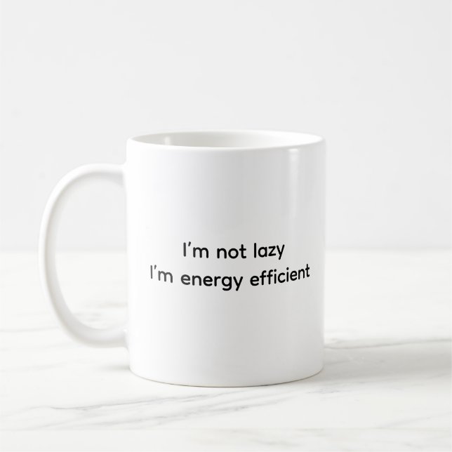 Funny Humor Witty Ceramic Lazy Person Classic Kaffemugg (Vänster)
