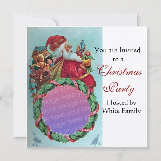 FUNNY,HUMOROUS SANTA VINTAGE Julafton fotomall Inbjudningar (Framsida)