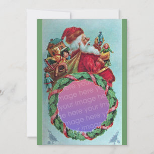 FUNNY,HUMOROUS SANTA VINTAGE Photo Template Grönt Inbjudningar