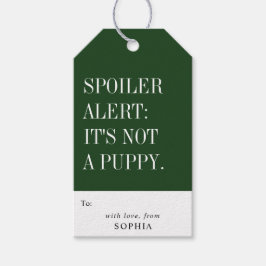 Funny Humorous Spoiler Alert: It's Not A Puppy Presentetikett