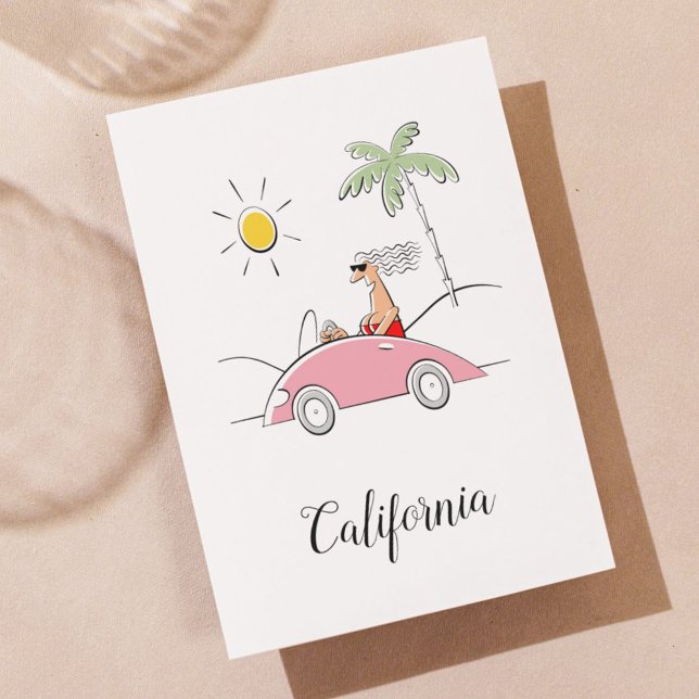 Funny Humous California Dam och Finare Car Vykort (Skapare uppladdad)
