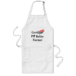 Funny Humous Certisible Beltie Farmer Gift Långt Förkläde