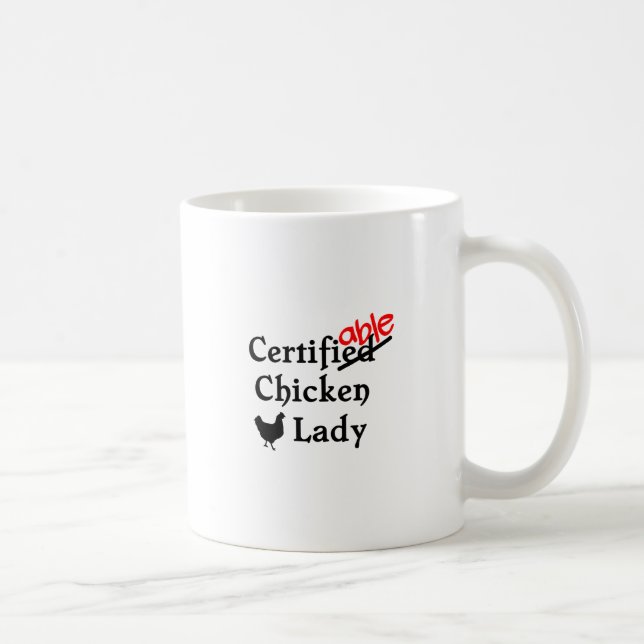 Funny Humous Certisible Crazy Chicken Dam Gift Kaffemugg (Höger)