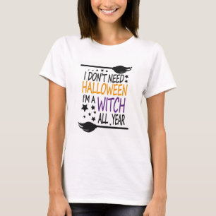 Funny Humous Halloween Witch Broomstick T Shirt