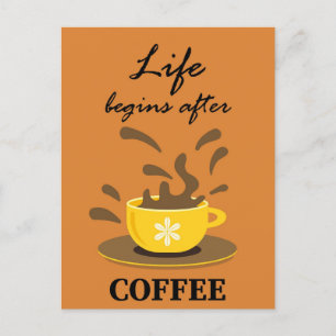 Funny Humous Retro Coffee Vykort