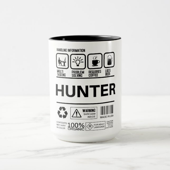 Funny Hunter-hanteringsinformation Mugg (Center)