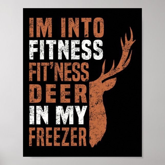 Funny Hunter Pappa I är Into Fitness Hjort Freezer Poster (Framsidan)