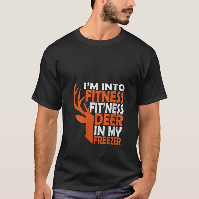 Funny Hunter Pappa I är Into Fitness Hjort Freezer T Shirt (Framsida)
