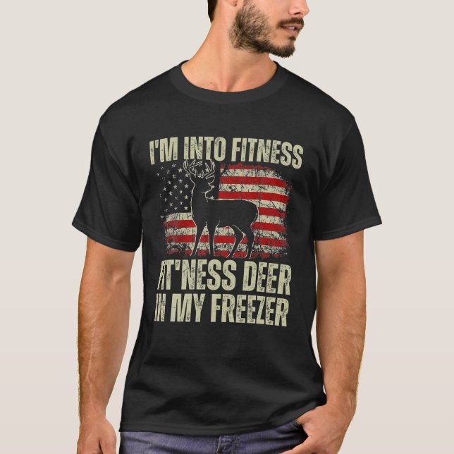 Funny Hunter Pappa I är Into Fitness Hjort Freezer T Shirt (Framsida)