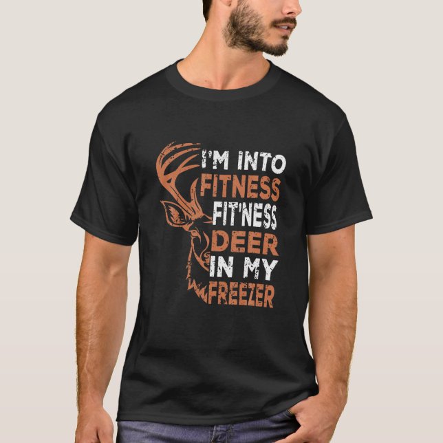 Funny Hunter Pappa I är Into Fitness Hjort Freezer T Shirt (Framsida)