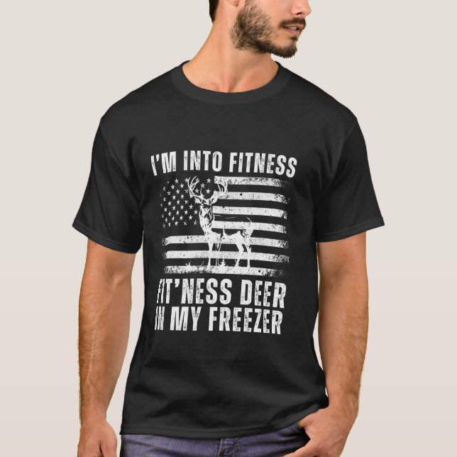 Funny Hunter Pappa I är Into Fitness Hjort Freezer T Shirt (Framsida)