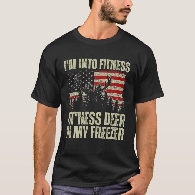 Funny Hunter Pappa I är Into Fitness Hjort Freezer T Shirt (Framsida)