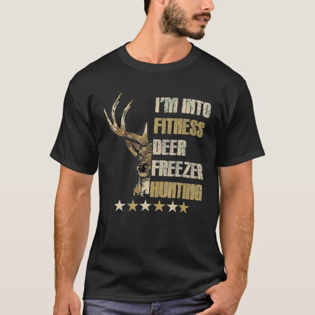 Funny Hunter Pappa I är Into Fitness Hjort Freezer T Shirt (Framsida)
