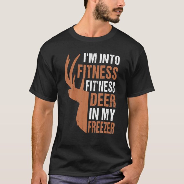 Funny Hunter Pappa I är Into Fitness Hjort Freezer T Shirt (Framsida)