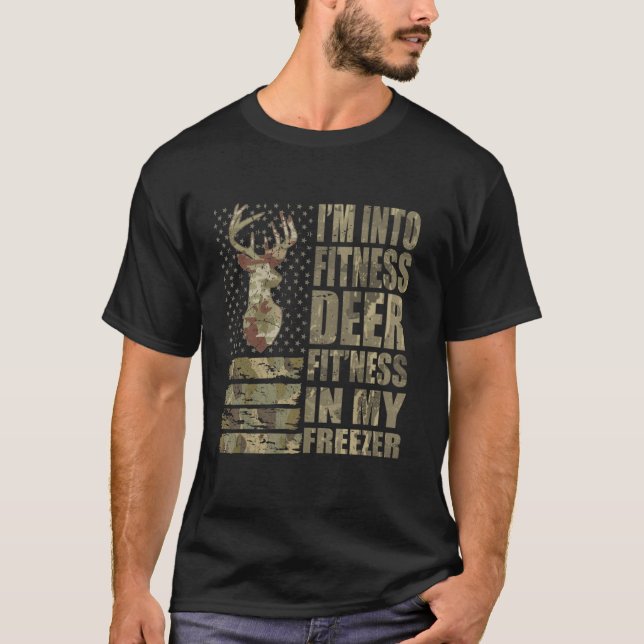 Funny Hunter Pappa I är Into Fitness Hjort Freezer T Shirt (Framsida)