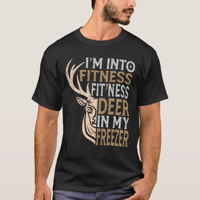Funny Hunter Pappa I är Into Fitness Hjort Freezer T Shirt (Framsida)