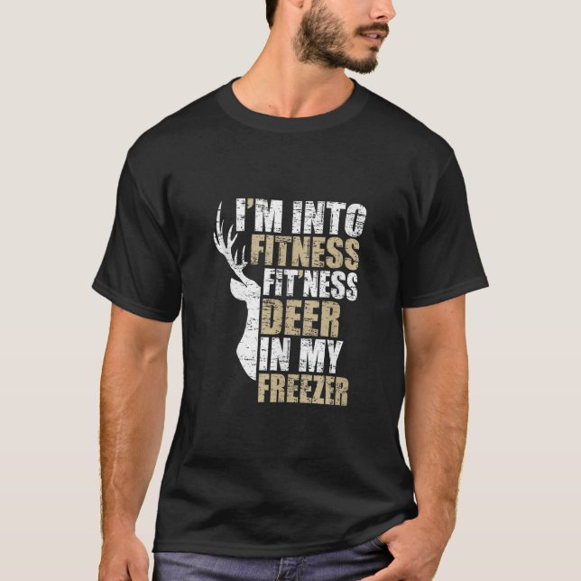 Funny Hunter Pappa I är Into Fitness Hjort Freezer T Shirt (Framsida)