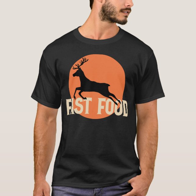 Funny Hunting - Fast Food Hjort T Shirt (Framsida)