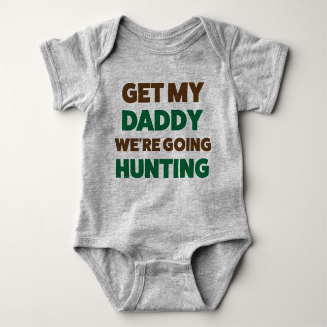 Funny Hunting Jersey Bodykostym för Baby och pappa T Shirt (Framsida)