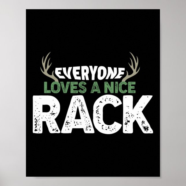 Funny Hunting Nice Rack Antlers Hjort Hunter Humor Poster (Framsidan)