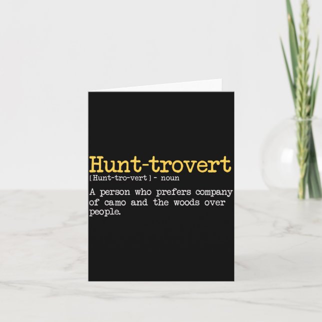 Funny Hunting Quote For Hunters Men Hunt-trovert H Kort (Framsida)