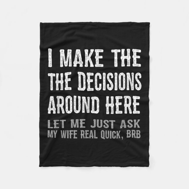 Funny Husband Quote - Let Me Ask My Wife Gift  Fleecefilt (Framsidan)