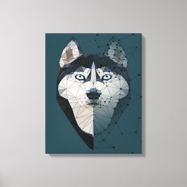 Funny Husky Ansikte Constellation Gifts Älskare Canvastryck (Framsida)