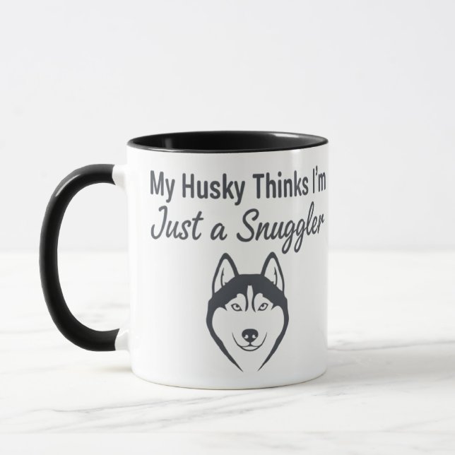 Funny Husky Dog Snuggler Mugg (Vänster)