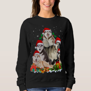 Funny Husky Hund Julgran Cute Julafton T Shirt