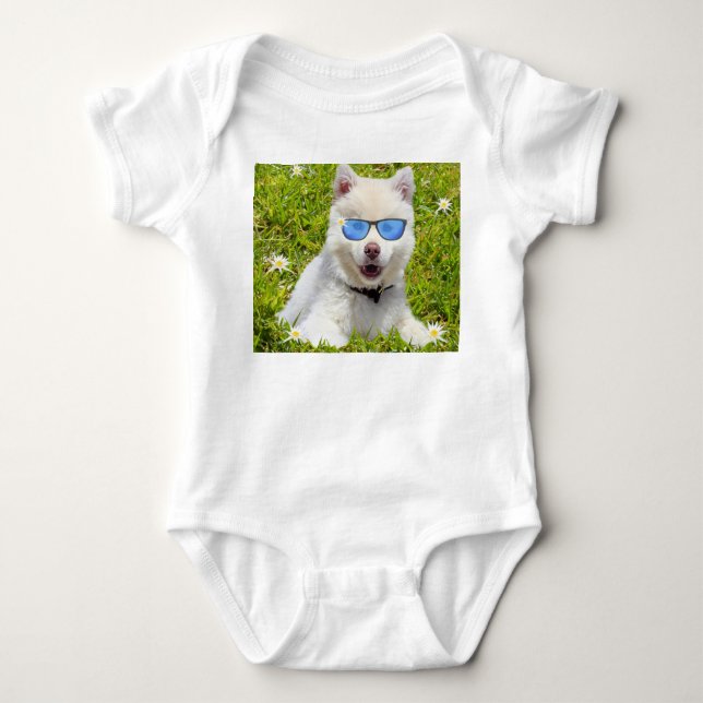 Funny Husky Puppy T Shirt (Framsida)