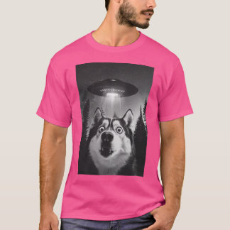 Funny Husky Ufo Selfie T Shirt